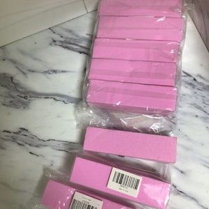 Pink nail buffing blocks (set of 8)